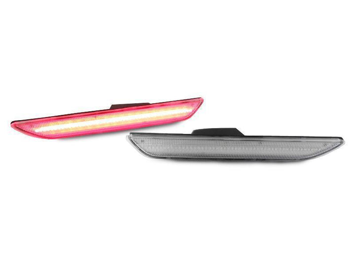 2015 - 2020 Ford Mustang Pair V6 GT Clear or Smoke Lens Rear Red LED Bumper Side Marker Lights