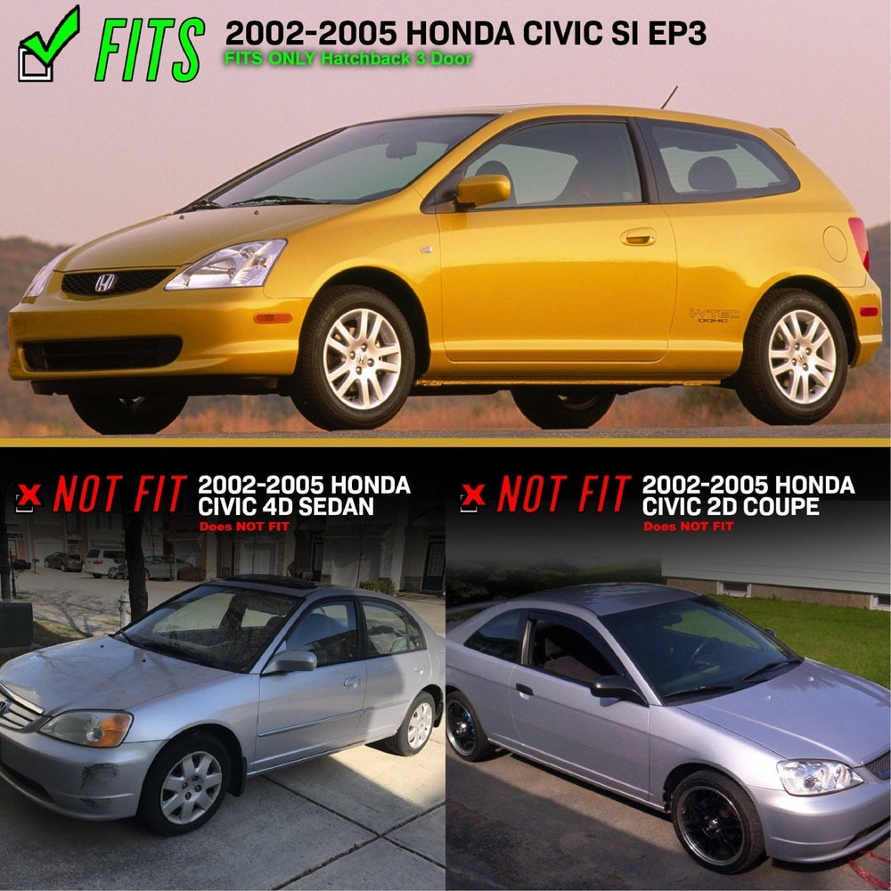 2002 - 2005 Honda Civic SI EP3 / EP 3DR Clear or Smoke Front / Rear Bumper Side Marker Lights