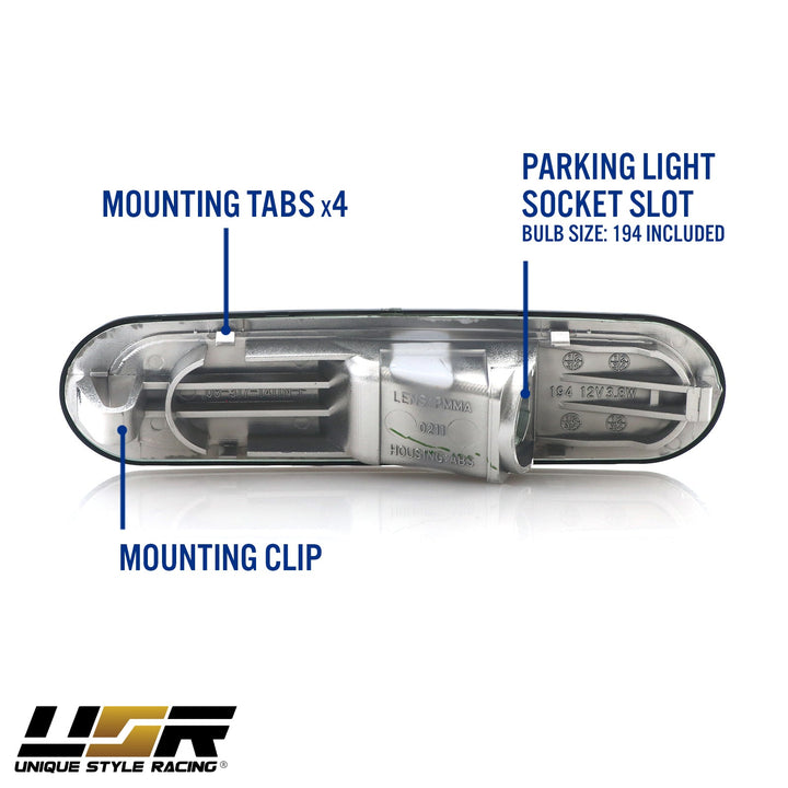 2002 - 2005 Honda Civic SI EP3 / EP 3DR Clear or Smoke Front / Rear Bumper Side Marker Lights