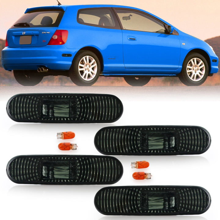 2002 - 2005 Honda Civic SI EP3 / EP 3DR Clear or Smoke Front / Rear Bumper Side Marker Lights