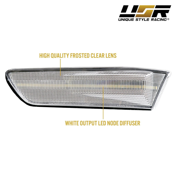 2003 - 2007 Infiniti G35 2D Coupe All Clear Lens White LED Front Bumper Side Marker Light