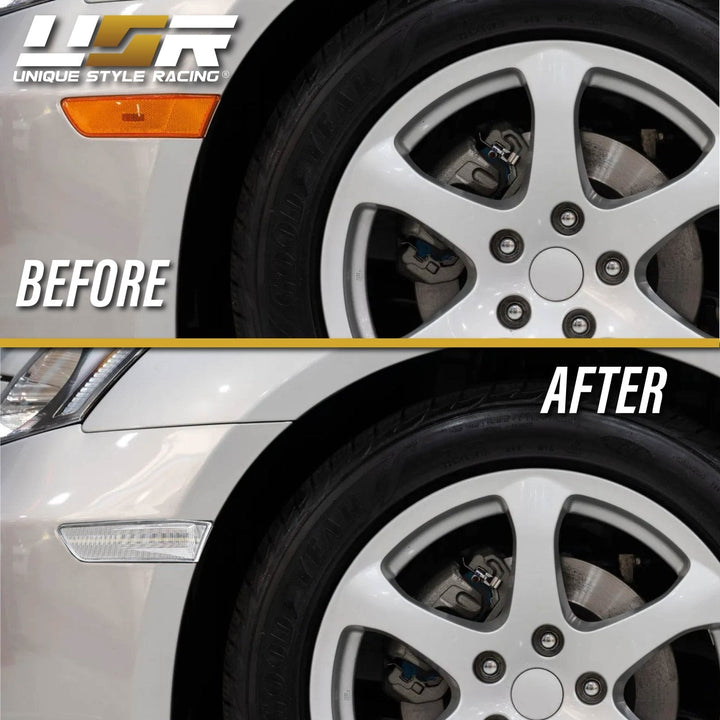 2003 - 2007 Infiniti G35 2D Coupe All Clear Lens White LED Front Bumper Side Marker Light