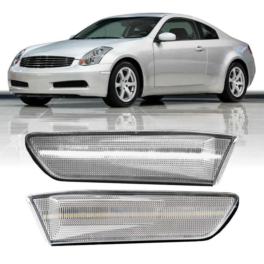For 2003-2007 Infiniti G35 Coupe Smoke LED Strip Front Bumper