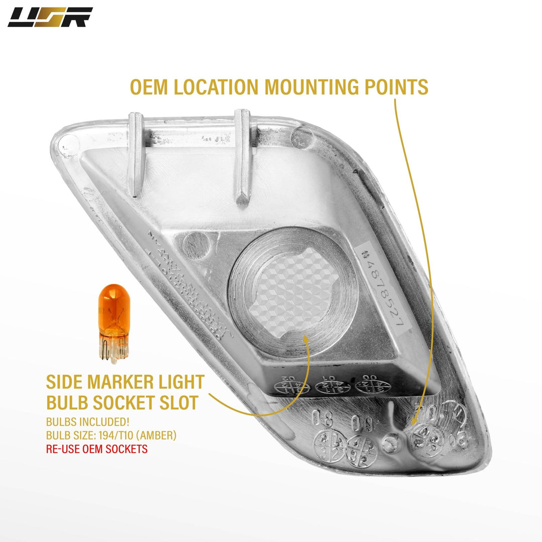 1997-2006 Jeep Wrangler TJ Clear Lens Front Fender Side Marker Lights