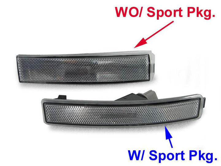 2000 - 2002 Lincoln LS Non Sport Pkg Model Front Bumper Side Marker Lights