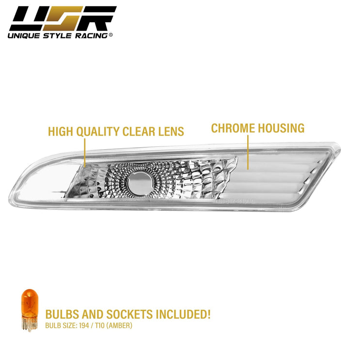 2002 - 2006 Lexus ES300 / ES330 Crystal Clear Lens Front Bumper Side Marker Lights