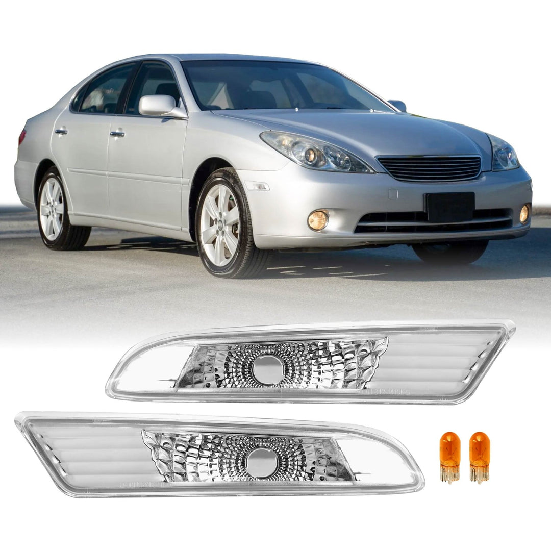 2002 - 2006 Lexus ES300 / ES330 Crystal Clear Lens Front Bumper Side Marker Lights