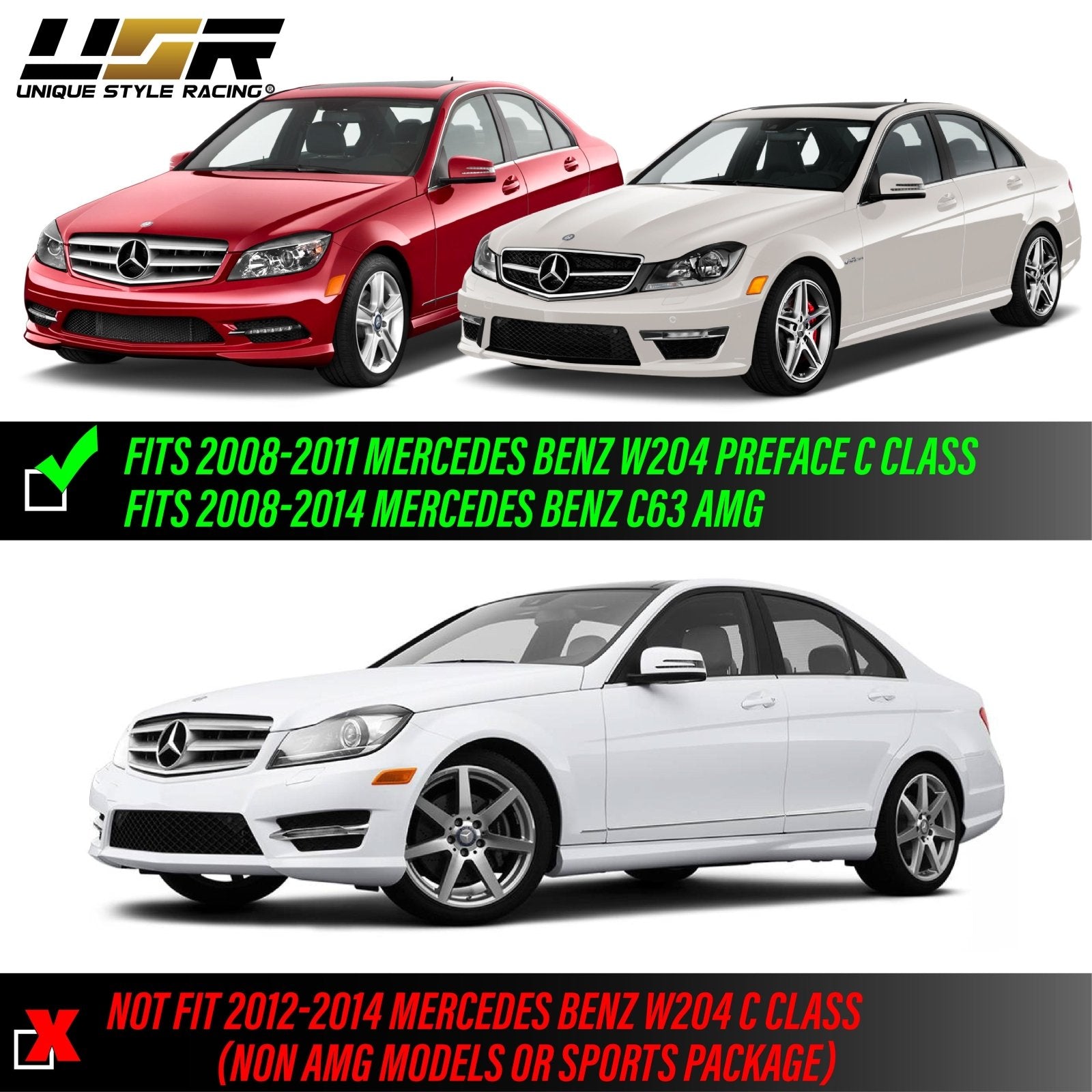 2009-2012 Mercedes R230 AMG SL63 & SL65 LED Clear or Smoke Front