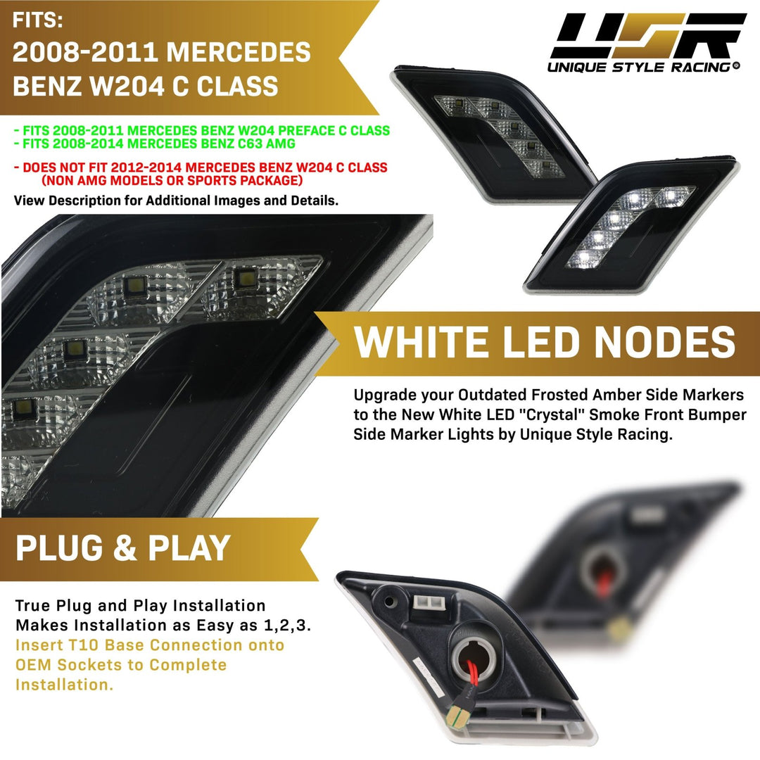 2009-2012 Mercedes R230 AMG SL63 & SL65 LED Clear or Smoke Front Bumper Side Marker Light

#lens-color_crystal-smoke-lens-white-led