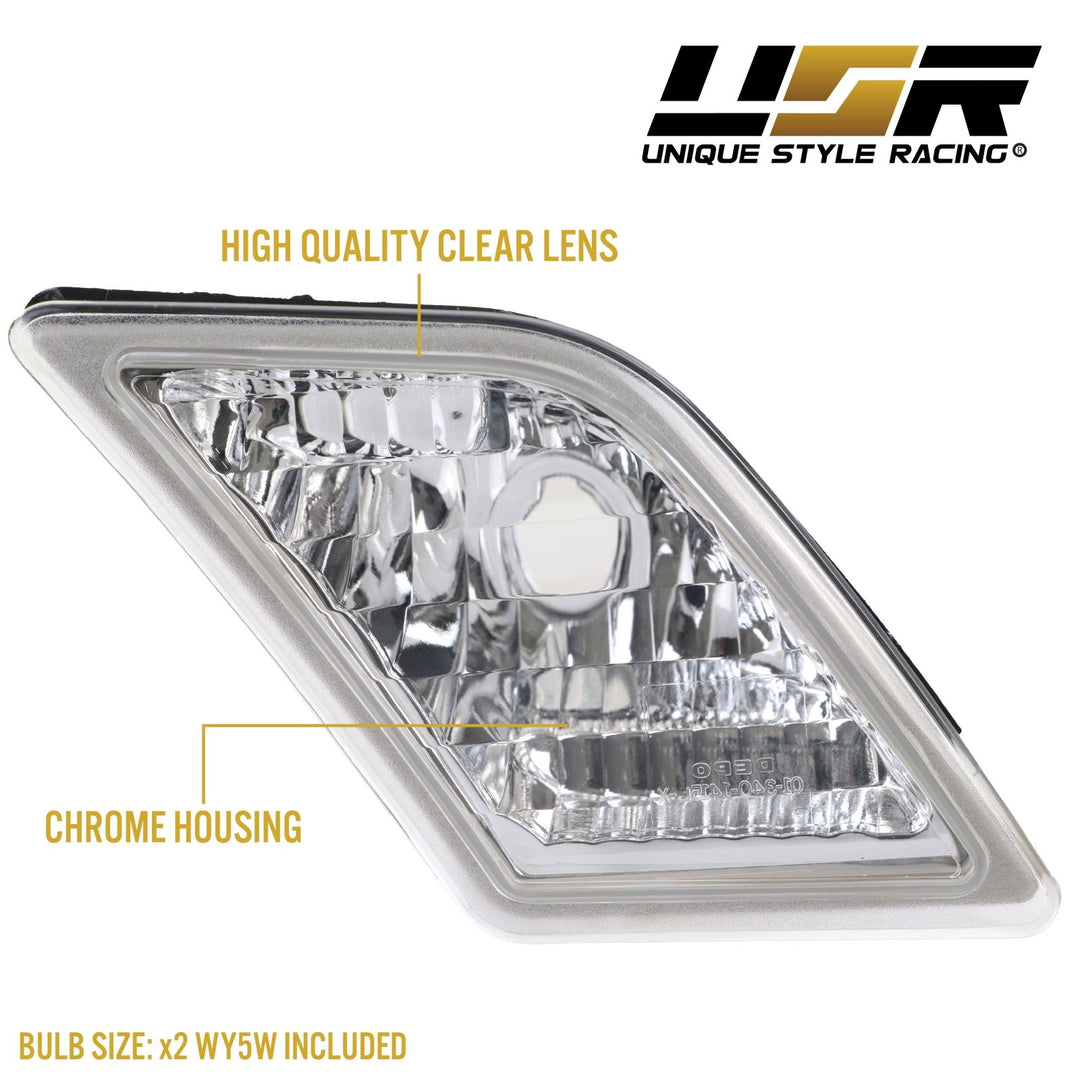 2009-2012 Mercedes R230 AMG SL63 / SL65 Crystal Clear or Smoke Front Bumper Side Marker Light

#lens-color_crystal-clear-lens