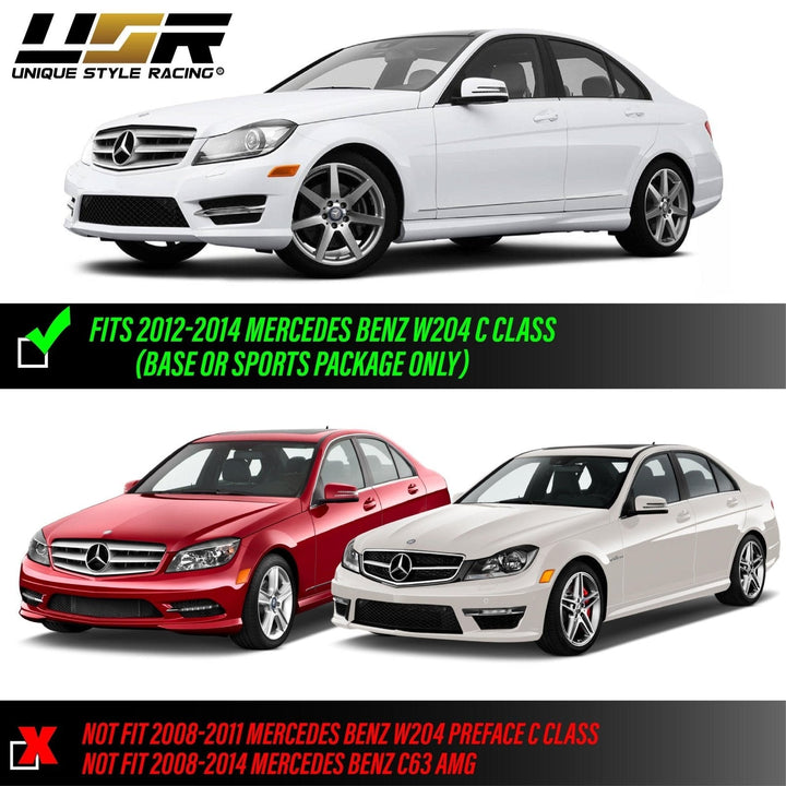 2012 - 2014 Mercedes C Class W204 Amber or White LED with Clear or Smoke Lens Front Bumper Side Marker Light