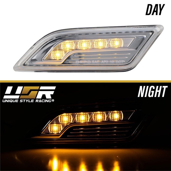 2012 - 2014 Mercedes C Class W204 Amber or White LED with Clear or Smoke Lens Front Bumper Side Marker Light