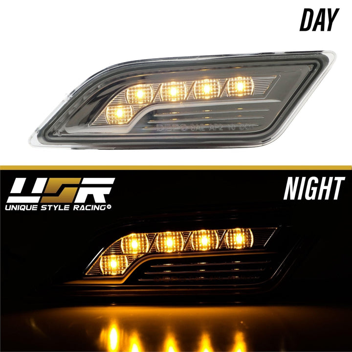 2012 - 2014 Mercedes C Class W204 Amber or White LED with Clear or Smoke Lens Front Bumper Side Marker Light