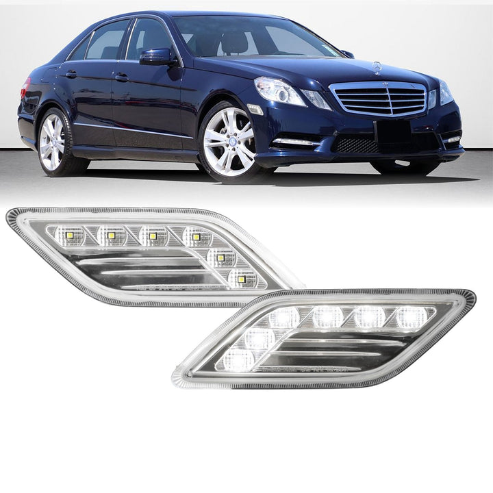 2010 - 2013 Mercedes E Class W212 4D / 5D LED Clear or Smoke Front Bumper Side Marker Light