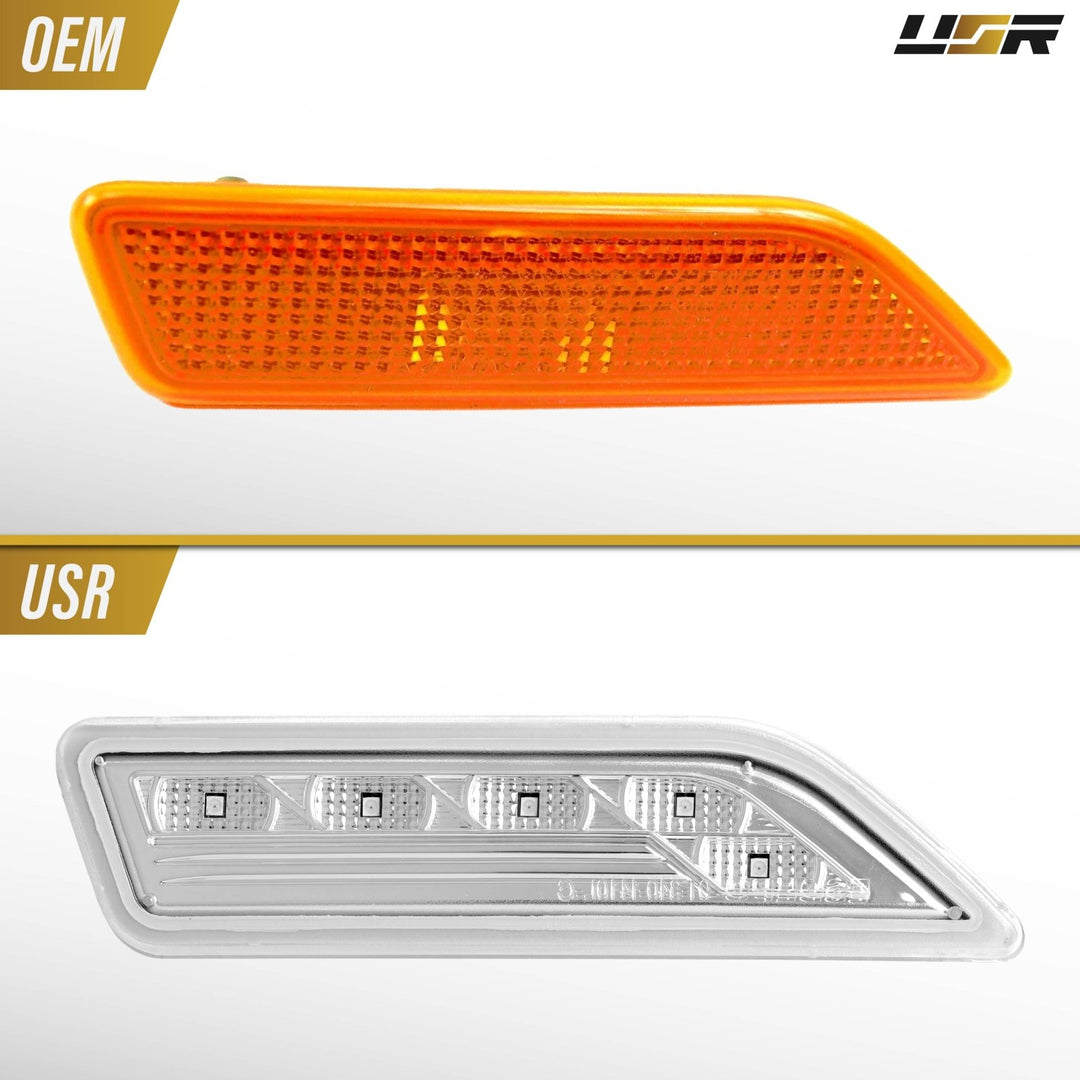 2006 2007 2008 2009 2010 2011 Mercedes CLS Class W219 w 219 Crystal Clear LED Front Bumper Side Marker Light

#lens-color_clear-lens-amber-led