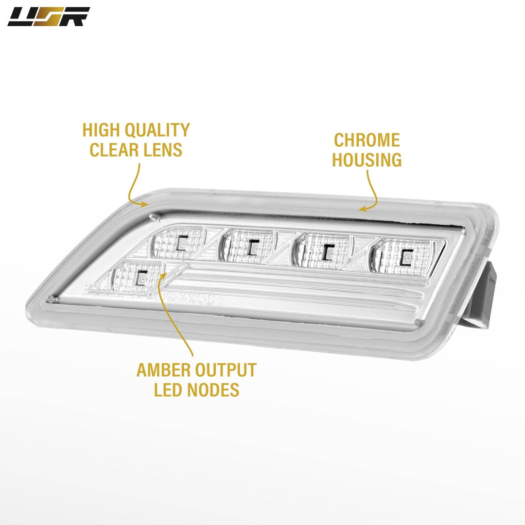 2006 2007 2008 2009 2010 2011 Mercedes CLS Class W219 w 219 Crystal Clear LED Front Bumper Side Marker Light

#lens-color_clear-lens-amber-led