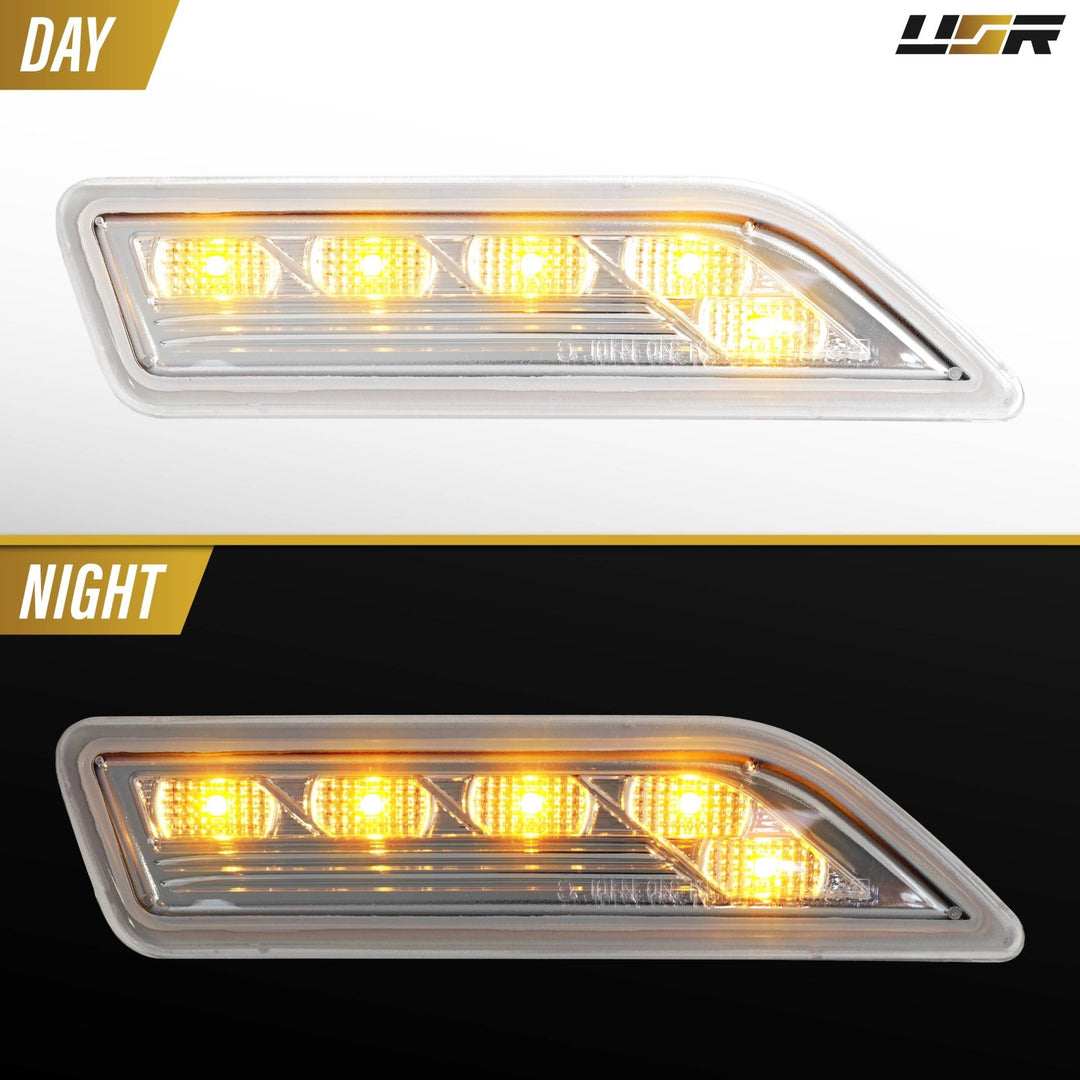 2006 2007 2008 2009 2010 2011 Mercedes CLS Class W219 w 219 Crystal Clear LED Front Bumper Side Marker Light

#lens-color_clear-lens-amber-led