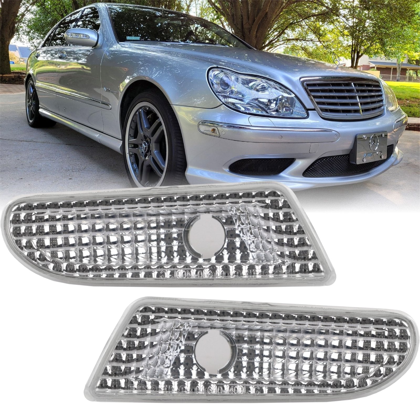 2000-2006 Mercedes S Class W220 Crystal Clear or Smoke Lens Front Bump ...
