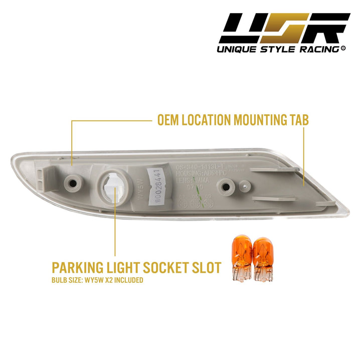 2007-2009 Mercedes S Class W221 Non AMG Crystal Clear or Smoke Bumper Side Marker Light

#lens-color_clear-lens