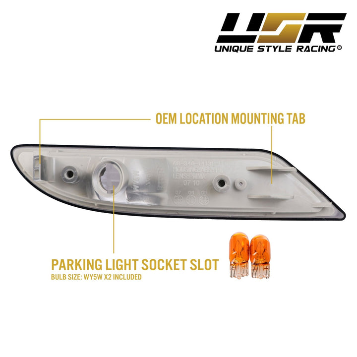 2007-2009 Mercedes S Class W221 Non AMG Crystal Clear or Smoke Bumper Side Marker Light

#lens-color_smoke-lens