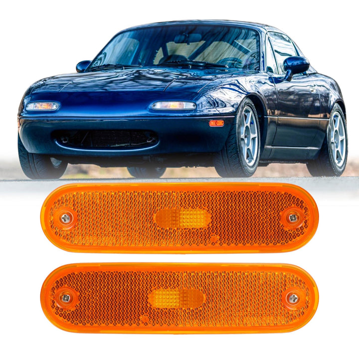 1990-2005 Mazda Miata MX5 OE Replacement Front Amber Bumper Side Marker Lights