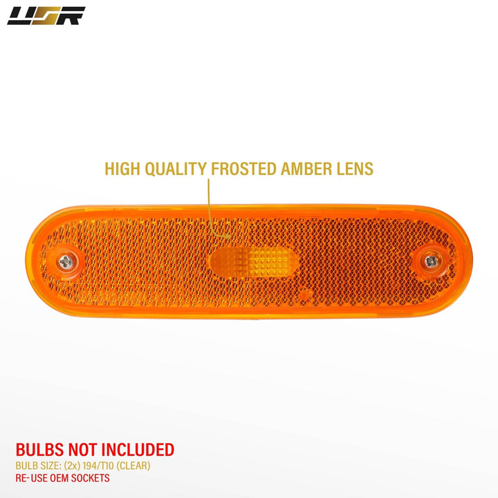 1990-2005 Mazda Miata MX5 OE Replacement Front Amber Bumper Side Marker Lights
