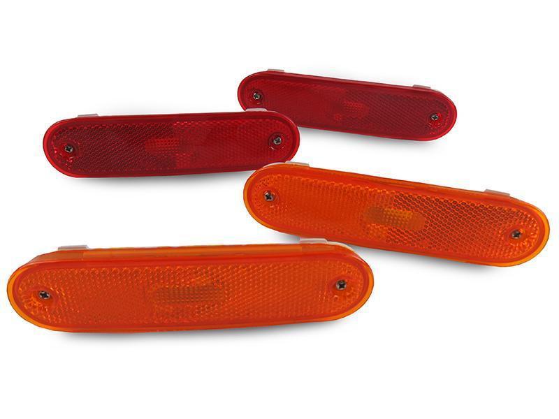 1990 - 2005 Mazda Miata MX5 OE Replacement Front Amber + Rear Red Bumper Side Marker Lights