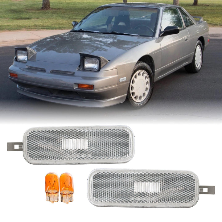 1993 - 1997 Nissan Altima / 1989 - 1994 Nissan 240SX S13 Front Clear Bumper Side Marker Lights