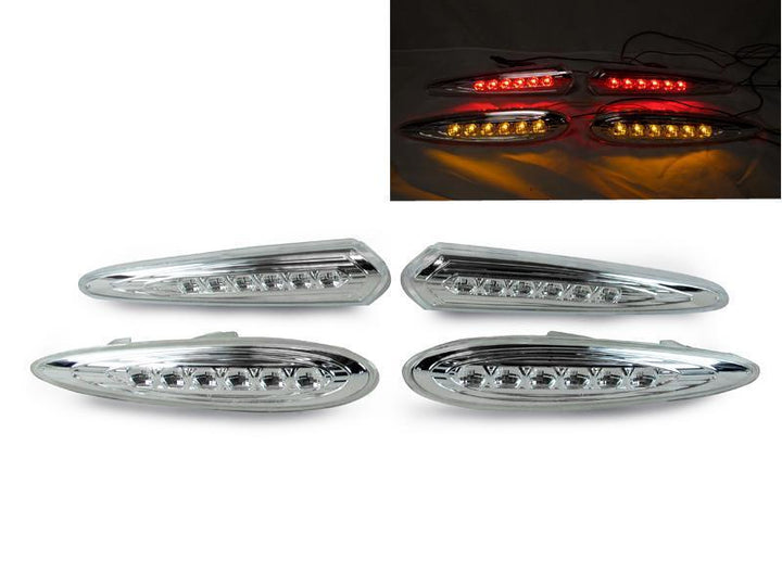 2000 - 2003 Nissan Maxima Clear or Smoke Front + Rear LED Bumper Side Maker Lights