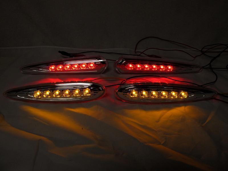 2000 - 2003 Nissan Maxima Clear or Smoke Front + Rear LED Bumper Side Maker Lights