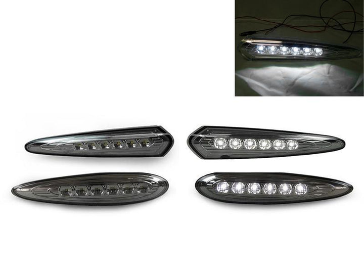 2000 - 2003 Nissan Maxima Clear or Smoke Front + Rear LED Bumper Side Maker Lights
