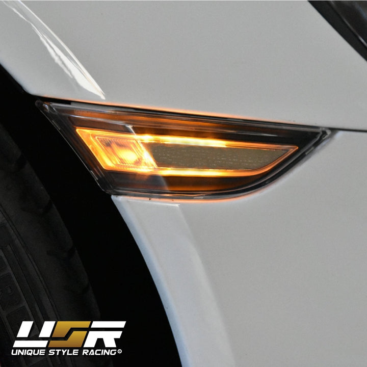 2012 - 2019 Porsche Carrera 911 / 2013 - 2020 Porsche Boxster / 2014 - 2020 Porsche Cayman 981/718 EURO Style Amber LED Clear Front Bumper Side Marker Light