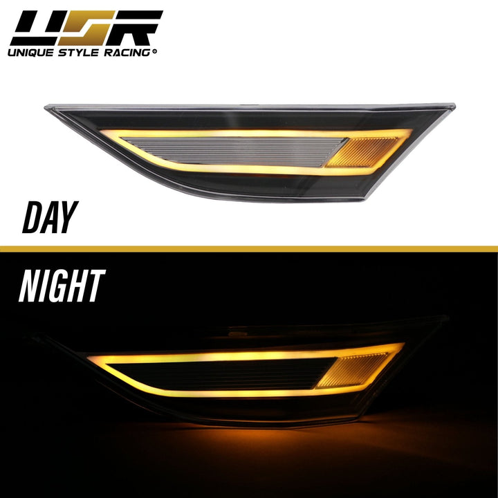 2012 - 2019 Porsche Carrera 911 / 2013 - 2020 Porsche Boxster / 2014 - 2020 Porsche Cayman 981/718 EURO Style Amber LED Clear Front Bumper Side Marker Light