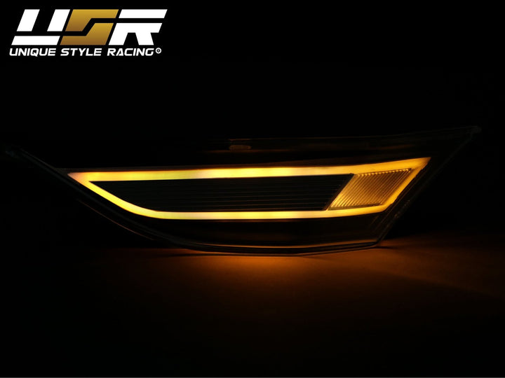 2012 - 2019 Porsche Carrera 911 / 2013 - 2020 Porsche Boxster / 2014 - 2020 Porsche Cayman 981/718 EURO Style Amber LED Clear Front Bumper Side Marker Light