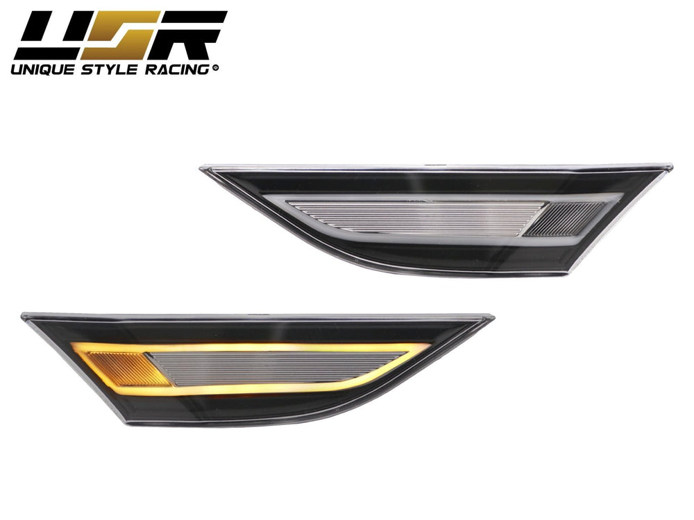 2012 - 2019 Porsche Carrera 911 / 2013 - 2020 Porsche Boxster / 2014 - 2020 Porsche Cayman 981/718 EURO Style Amber LED Clear Front Bumper Side Marker Light