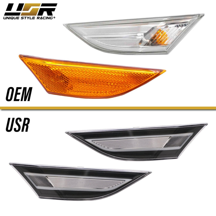 2012 - 2019 Porsche Carrera 911 / 2013 - 2020 Porsche Boxster / 2014 - 2020 Porsche Cayman 981/718 EURO Style Amber LED Clear Front Bumper Side Marker Light