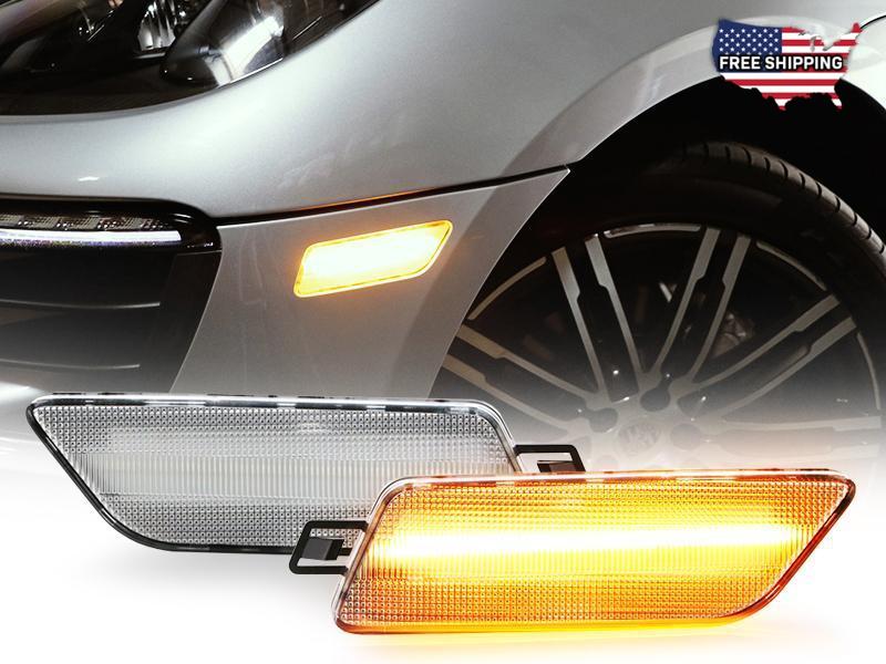 2014 - 2019 Porsche Macan USR LED Clear OR Smoke Front Amber LED Bumper Side Marker Light
