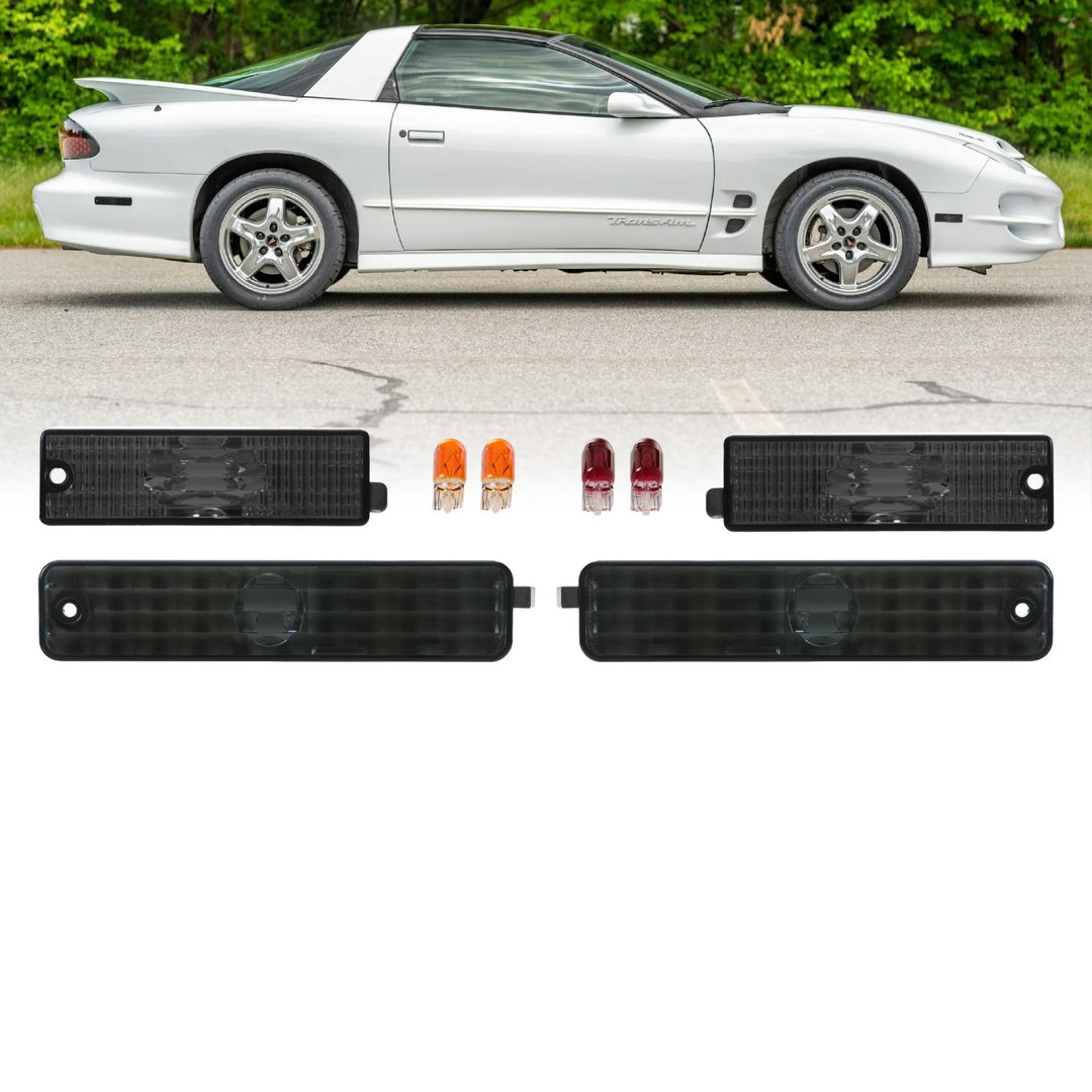 1998-2002 Pontiac Firebird / Trans Am Front + Rear Clear or Smoke Bumper Side Marker Lights