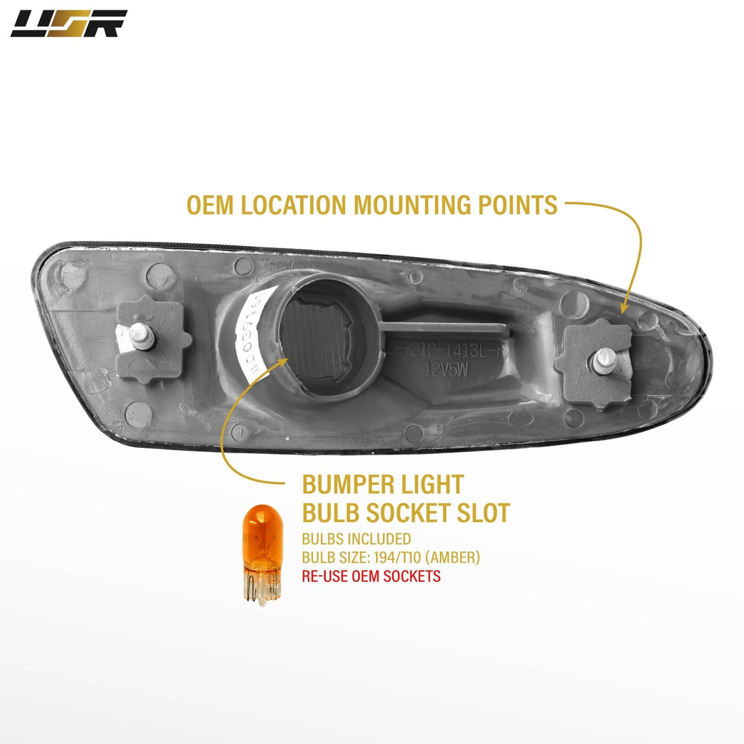 1997-1998 Toyota Supra Mk.4 IV Smoke Lens Front Bumper Side Marker Lights