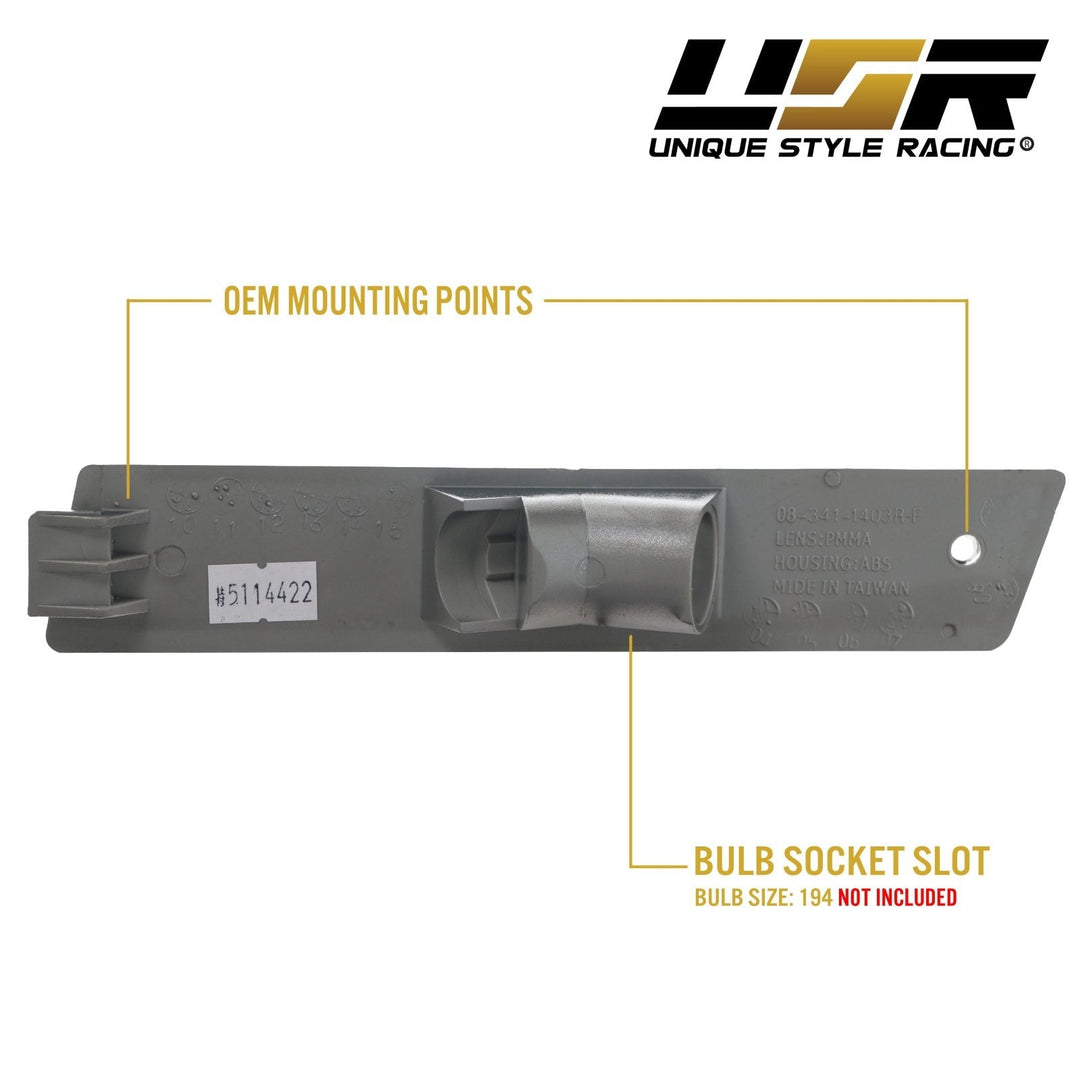 1984 - 1992 VW Golf / GTI / Jetta A2 Mk2 Clear, Black Smoked or Smoke Chrome Banana Fender Bumper Side Marker Light