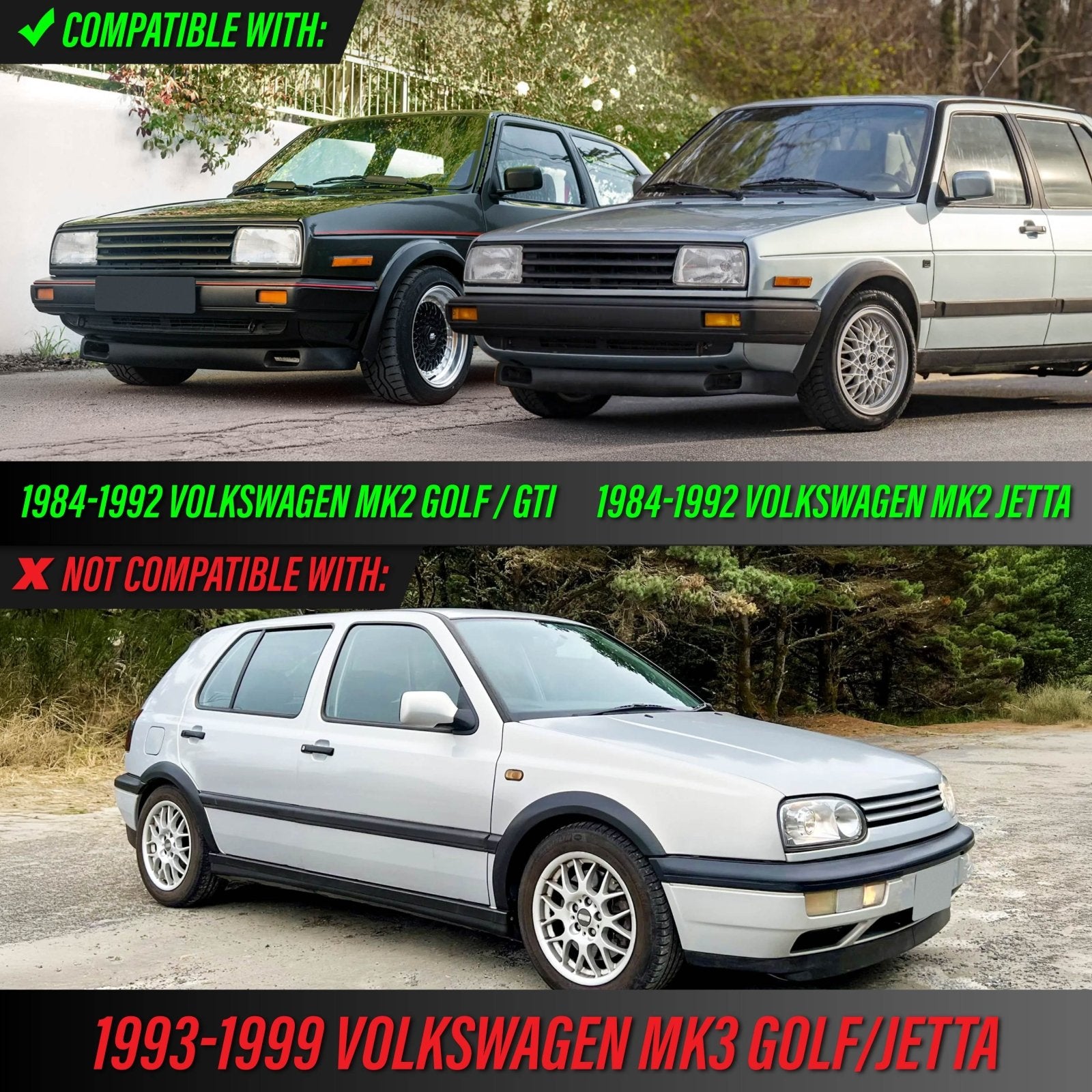 1984-1992 VW Golf/GTI/Jetta Mk2 Clear/Smoke Side Marker – Unique
