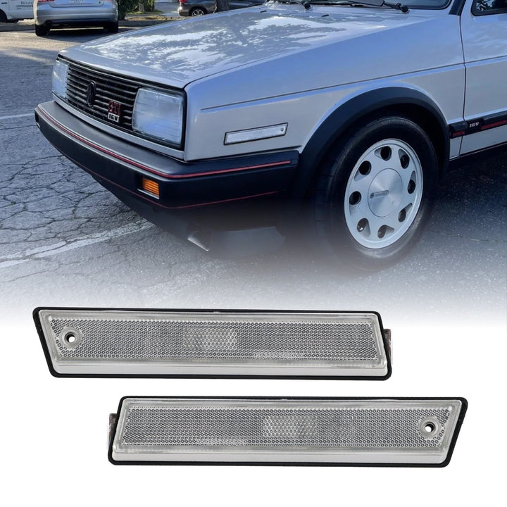 1984 - 1992 VW Golf / GTI / Jetta A2 Mk2 Clear, Black Smoked or Smoke Chrome Banana Fender Bumper Side Marker Light