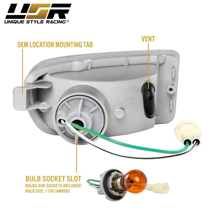 1999 - 2001 Subaru Classic Impreza 2.5RS Crystal Clear or Crystal Smoke Lens Front Bumper Turn Signal Lights