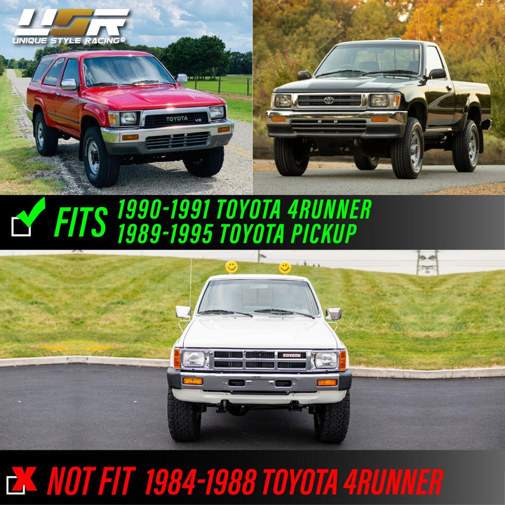 1990 - 1991 Toyota 4Runner / 1989 - 1995 Toyota Pick Up Front Clear Bumper Turn Signal Lights