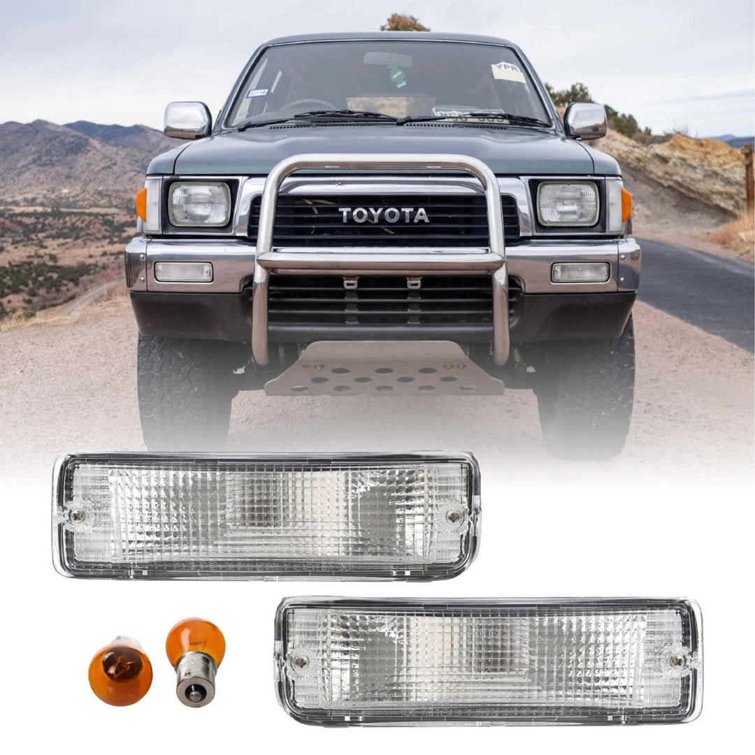 1990 - 1991 Toyota 4Runner / 1989 - 1995 Toyota Pick Up Front Clear Bumper Turn Signal Lights