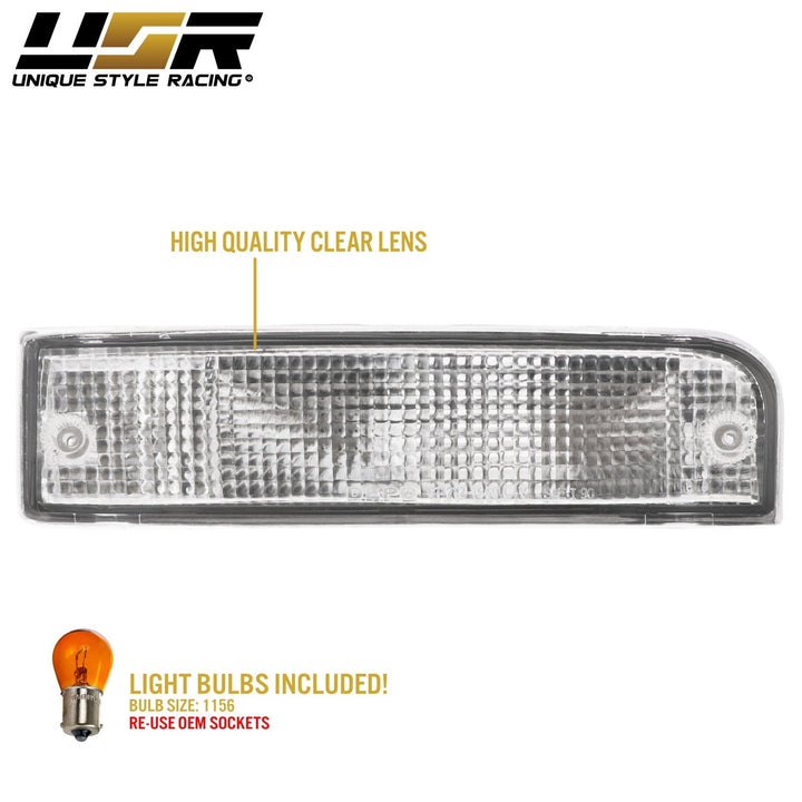 1992 - 1995 Toyota 4Runner All Clear Lens Front Bumper Signal Lights