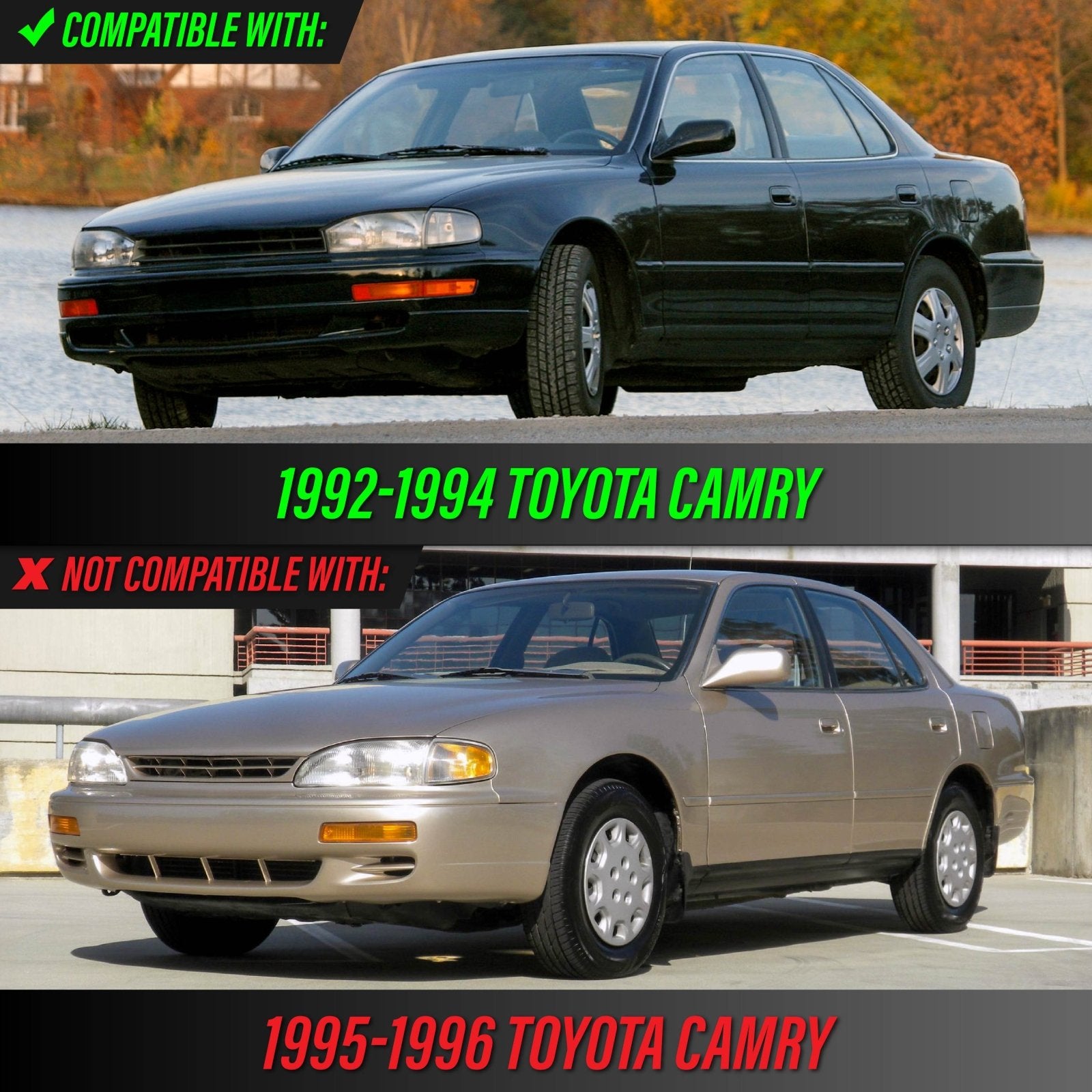 1992-1994 Toyota Camry All Clear Lens 4PC Bumper Turn Signal