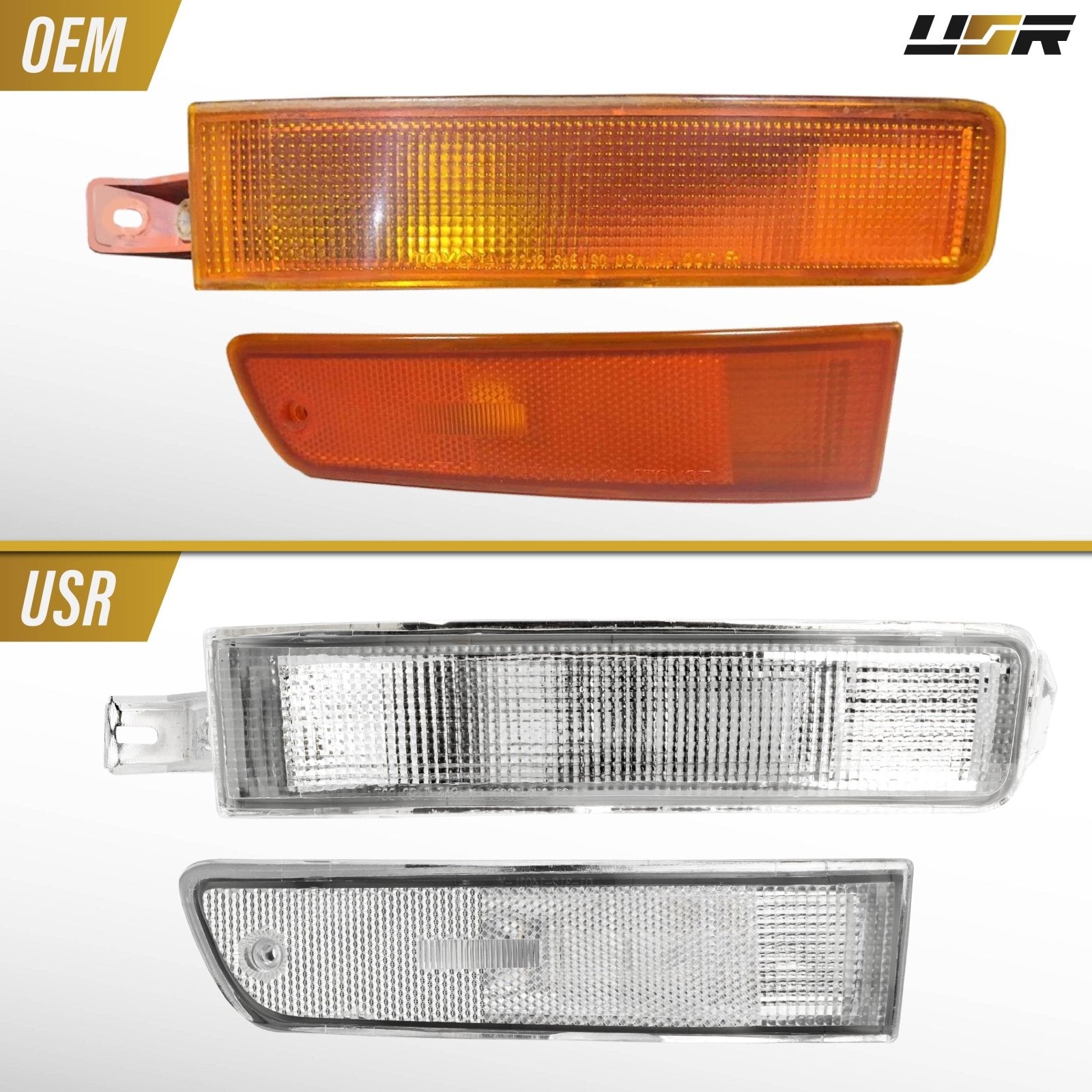 1992-1994 Toyota Camry All Clear Lens 4PC Bumper Turn Signal
