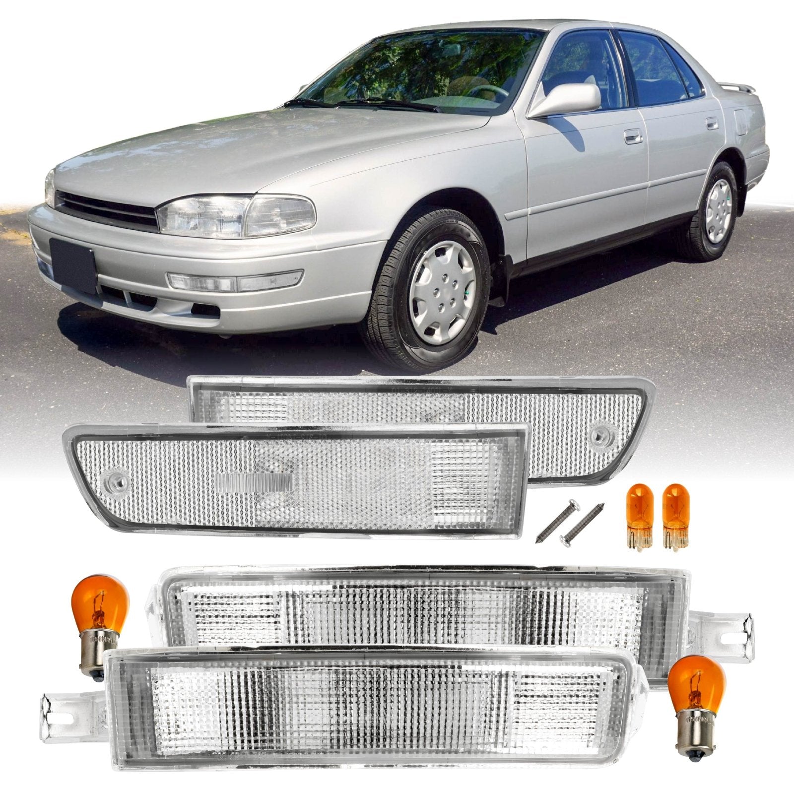 三六九 1992-1994 Toyota Camry All Clear Lens 4PC Bumper Turn Signal