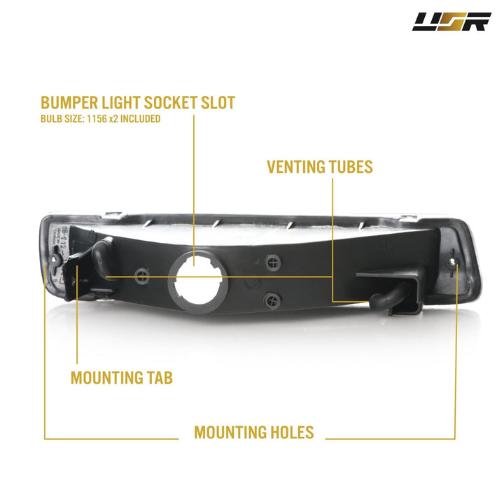 1991 - 1997 Toyota Land Cruiser / 1996 - 1997 Lexus LX450 Clear Front Bumper Turn Signal Lights